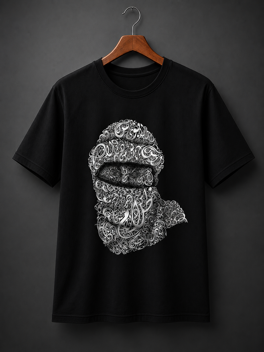 Arabic Mask Graphic Black T-Shirt