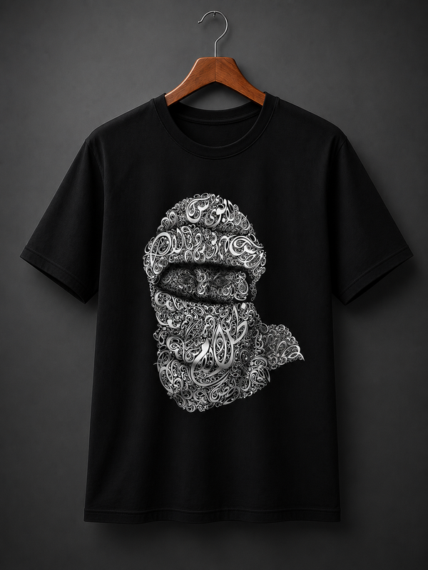 Arabic Mask Graphic Black T-Shirt
