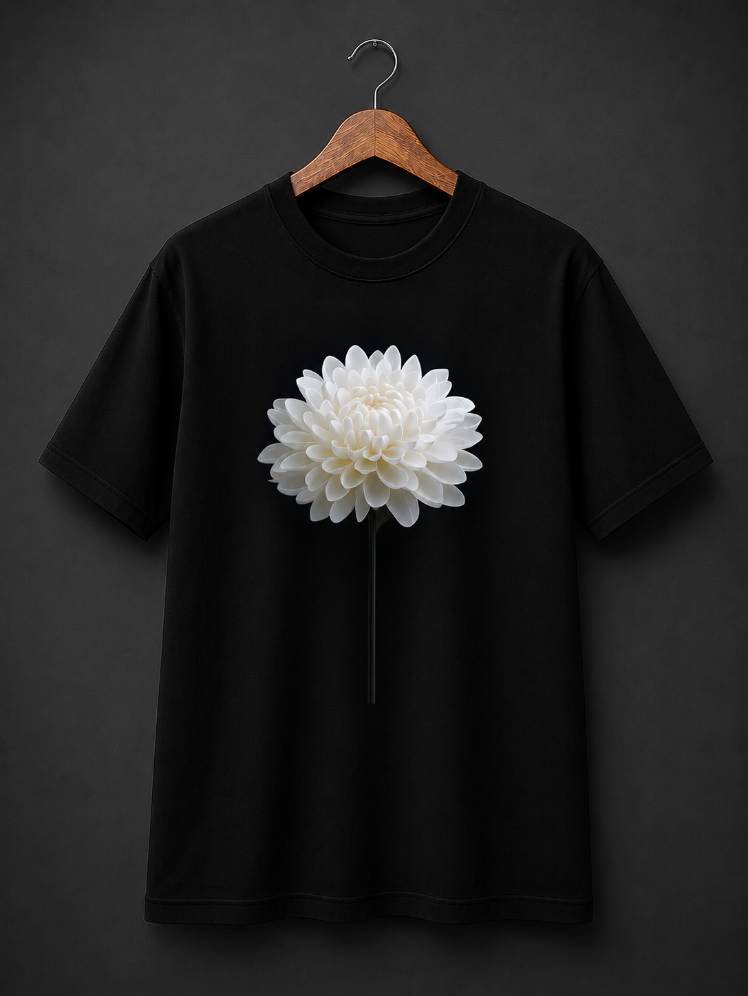 Minimal White Flower DTF Printed