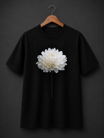 Minimal White Flower DTF Printed