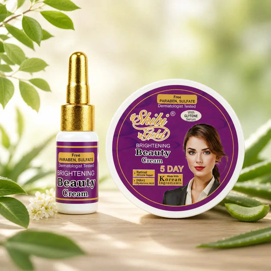 Brightening Beauty Cream by Shibi Gold – 5 Day Glow, Hydration & Skin Repair with Serum