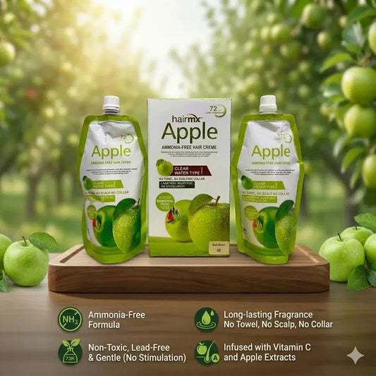 Hairmx Apple Hair Color – Non-Toxic, Lead-Free, Gentle Hair Dye with Natural Apple Extracts