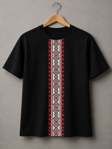 ⭐ Royal Tribal Strip Shirt DTF Printed