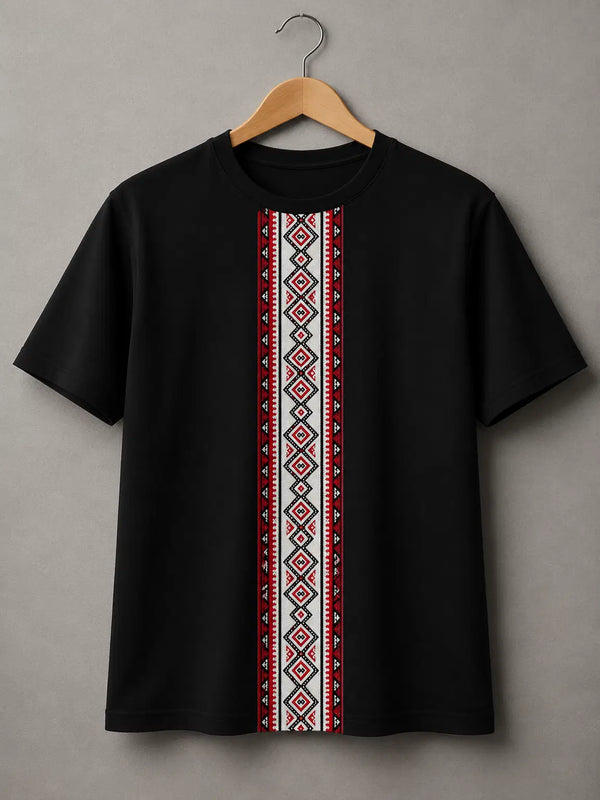 ⭐ Royal Tribal Strip Shirt DTF Printed