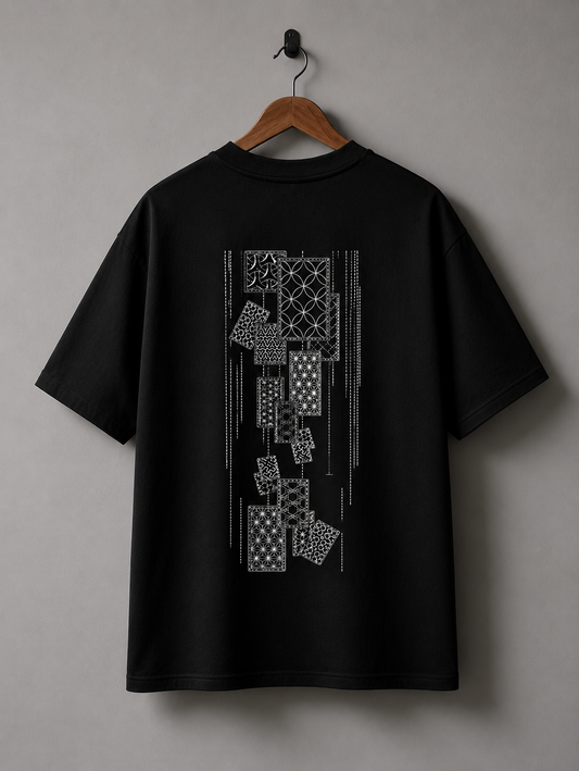 Geo Blocks Black Tee